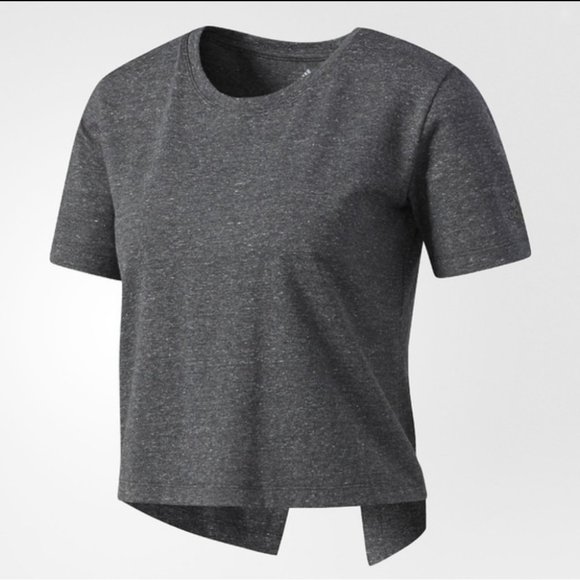 Adidas Grey Open Back Short Sleeve T-Shirt - Picture 2 of 13